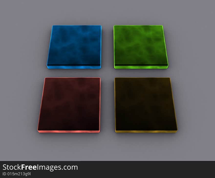 3d logo with four squars with four different colors