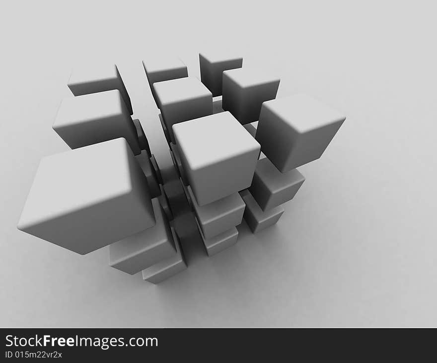 3d cubes in cubic arranges