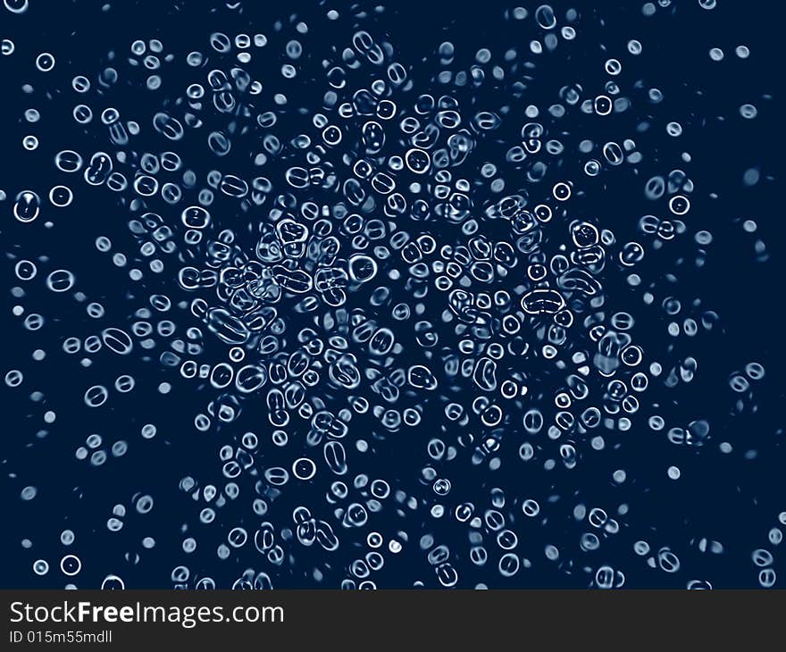 Lots of white micro distorted particles in blue background