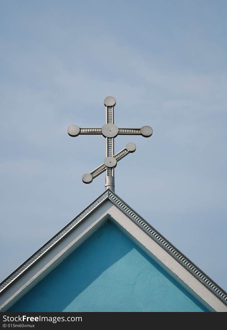 Cross on the blue sky