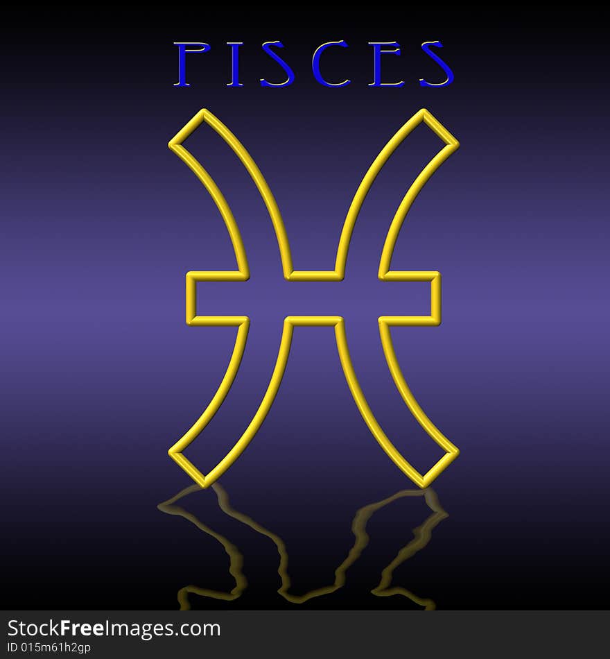 Illustration of pisces zodiac sign. Illustration of pisces zodiac sign