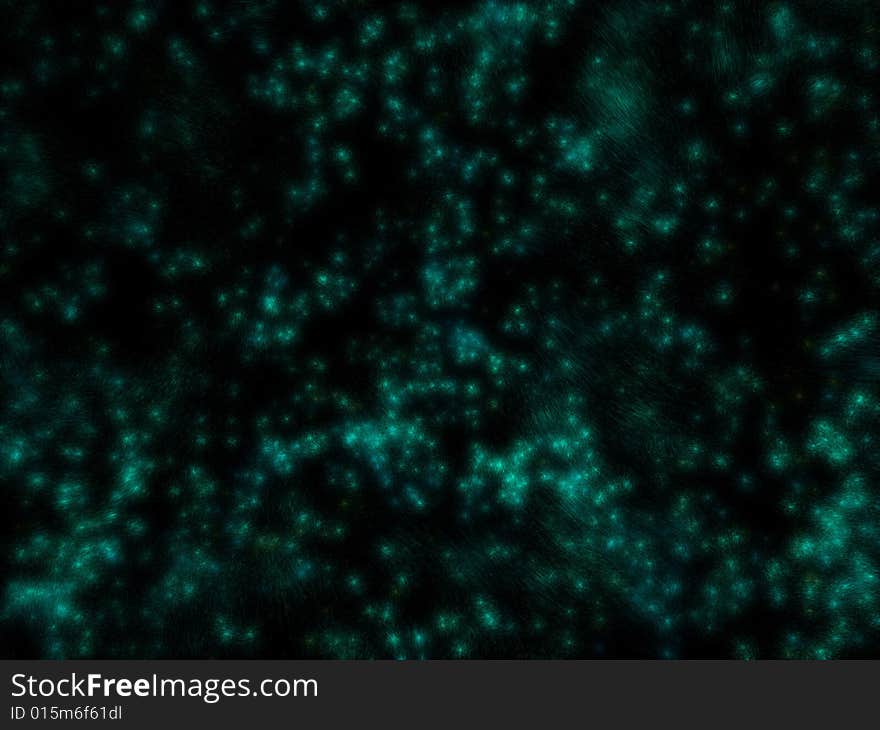 Lots of green particles in black background