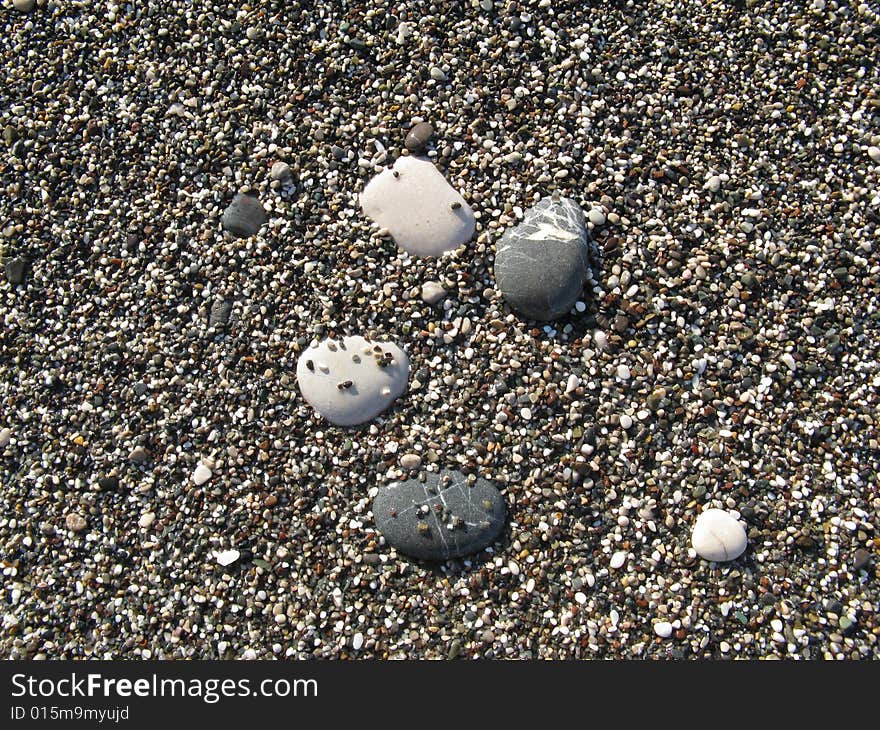 Stones in pebble, mediterranean beach