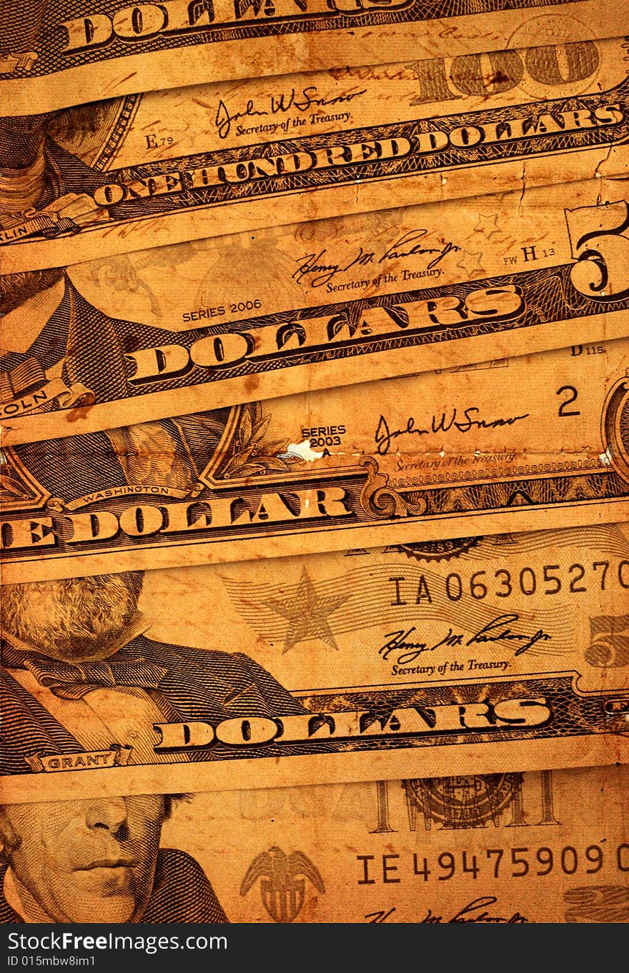 Close up of old dollar