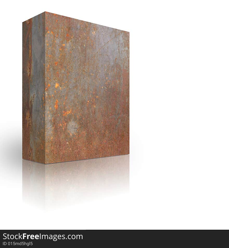 Metal box on a white background