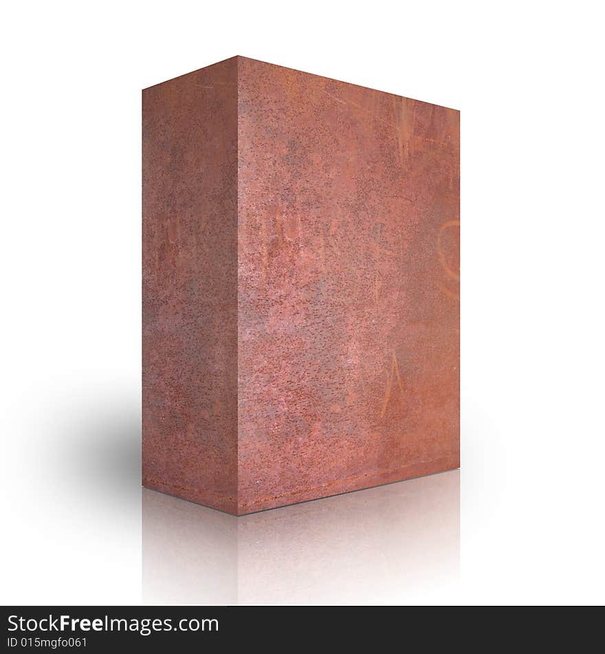 Metal box on a white background