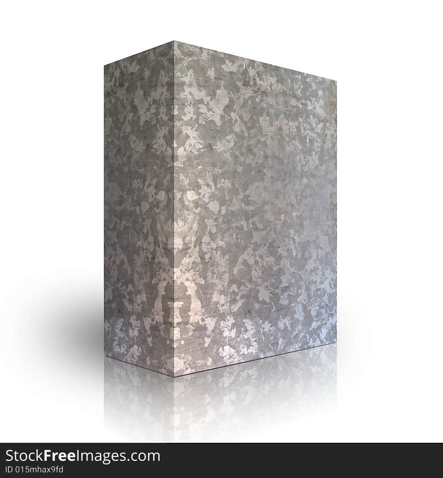 Metal box on a white background