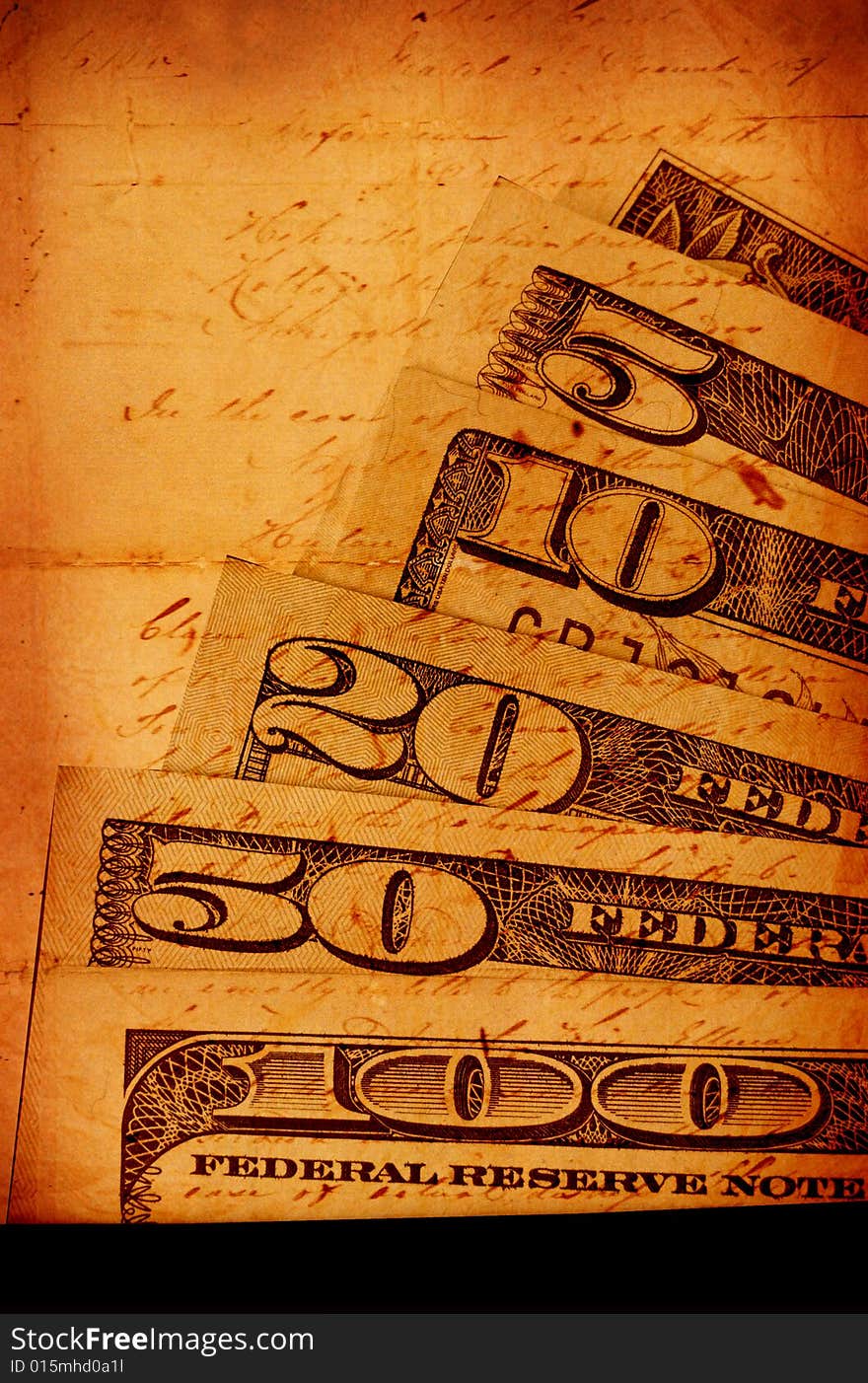 Close up of old dollar