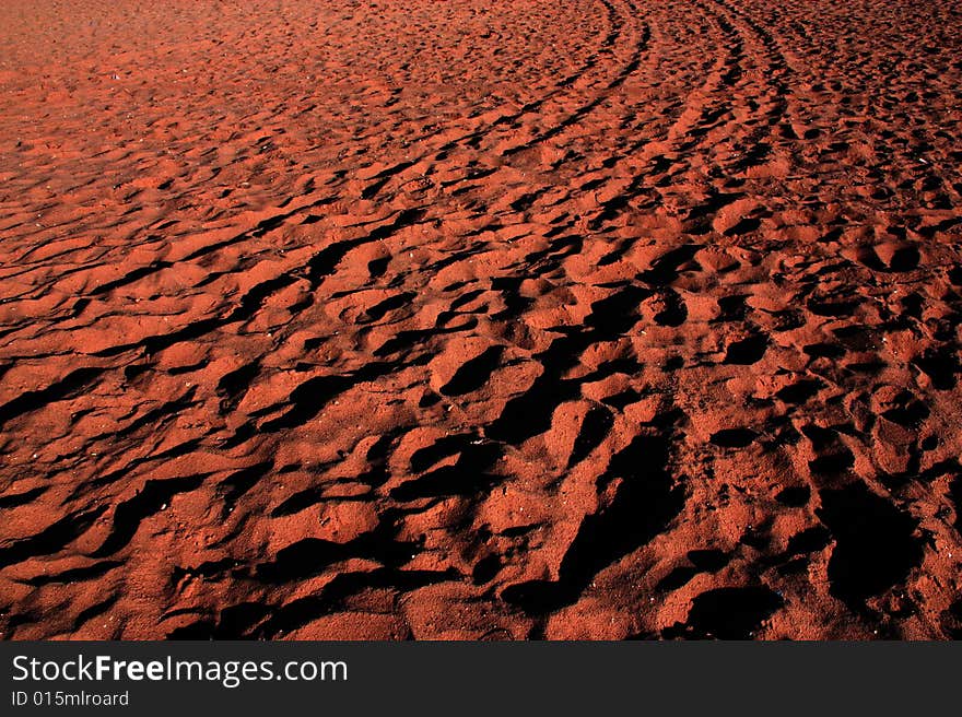 Picture of sand and different traces