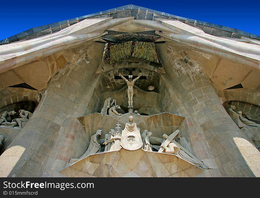 Detail of sagrada familia sculpture