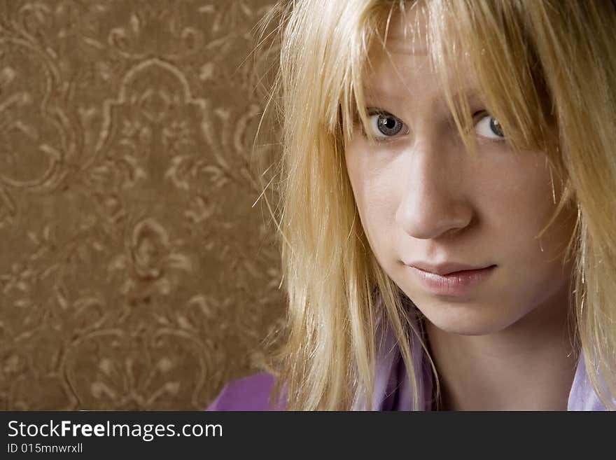 Close up portrait of pretty teenage girl. Close up portrait of pretty teenage girl