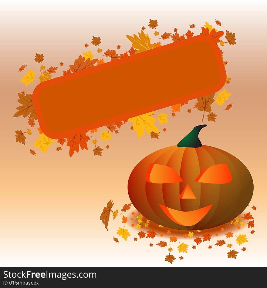 Halloween pumpkin poster. Vector illustration