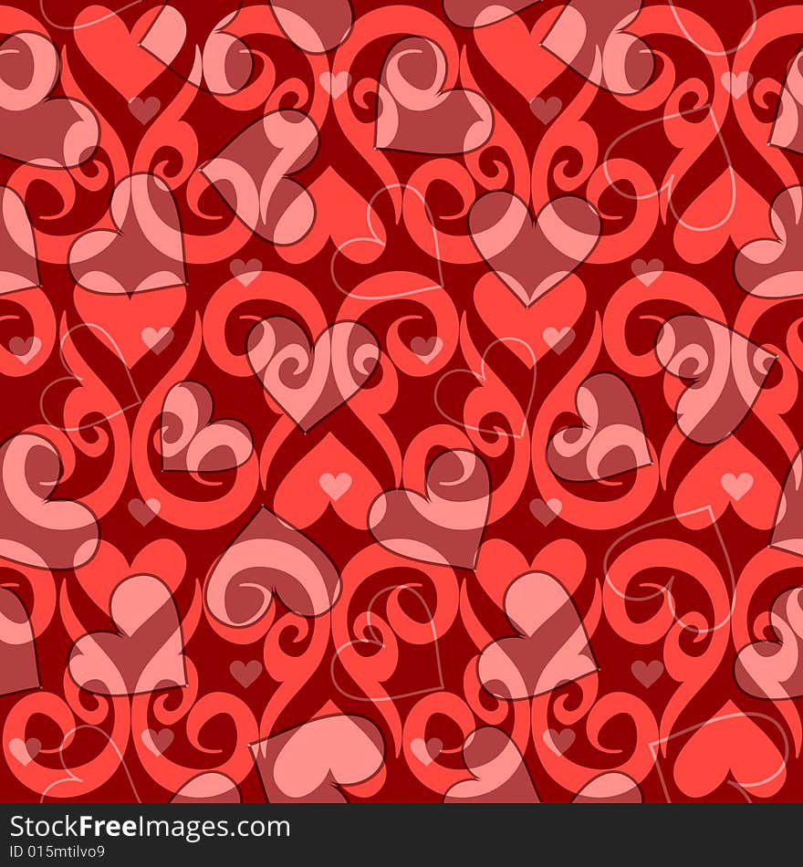 Seamless valentine ornament vector pattern. Seamless valentine ornament vector pattern