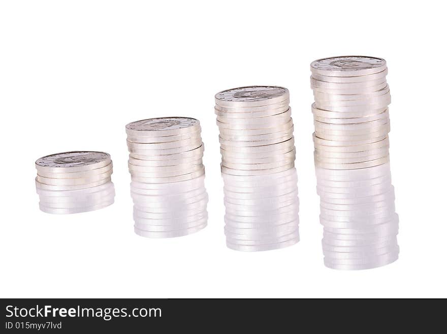 Stack of pure silver coins