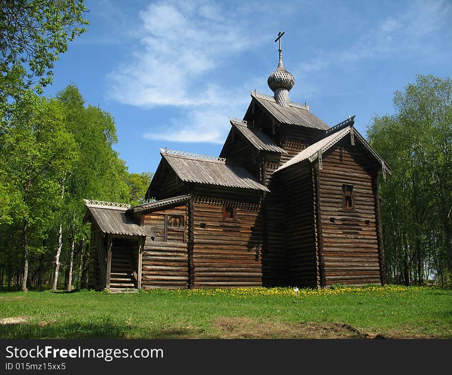 Ancient wooden church in Novgorod Russia