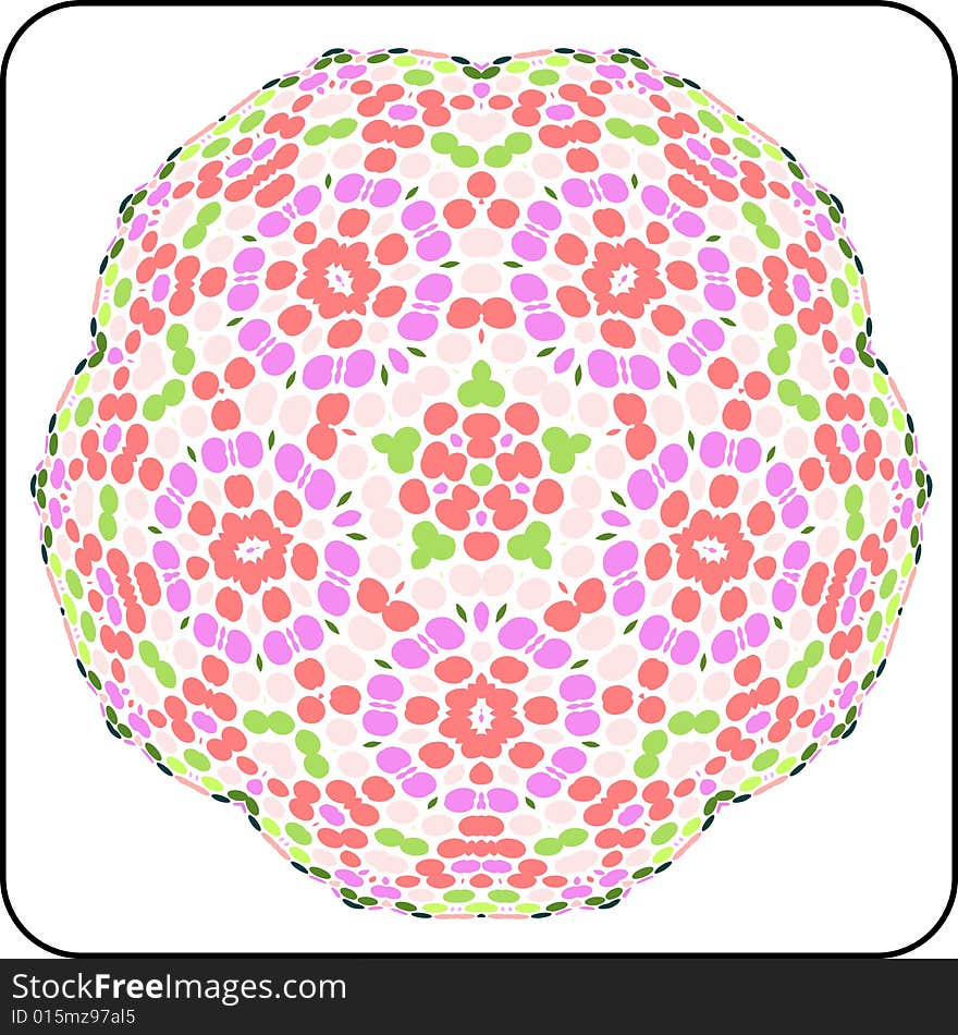 Colorful circular symmetry pattern of circles