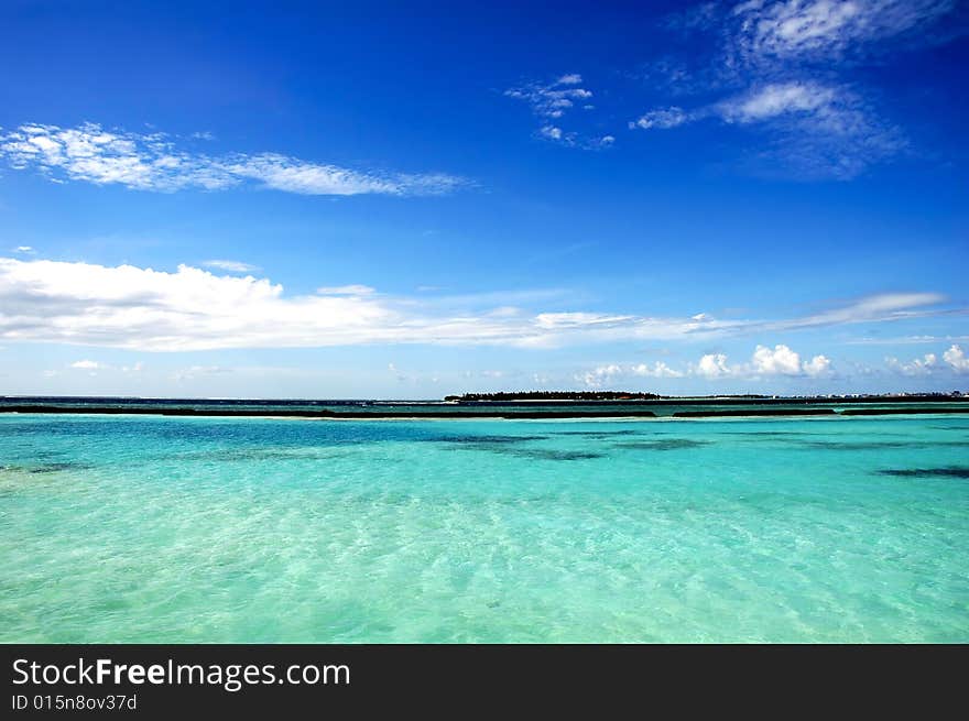 Landscape of an maldivian island