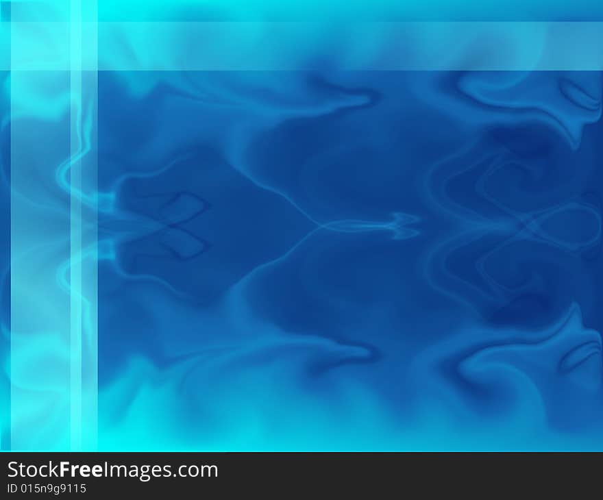 Slide template with cold colors and  symmetric warped swirls. Slide template with cold colors and  symmetric warped swirls