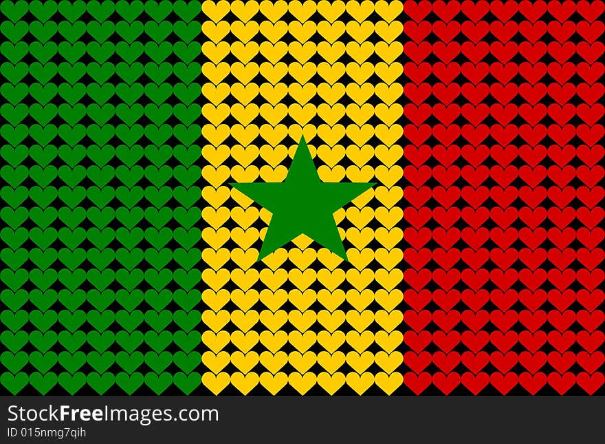 Senegal heart flag