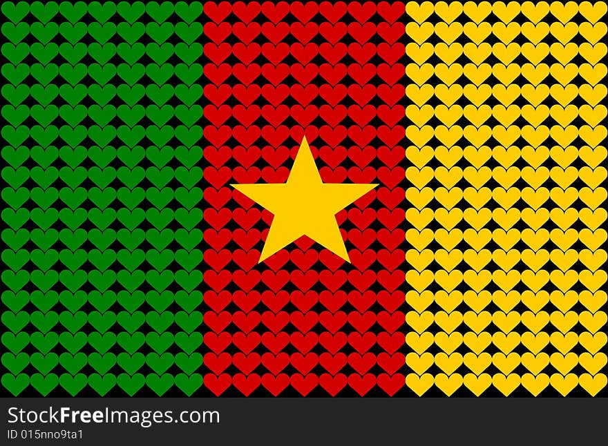 Cameroon Heart Flag