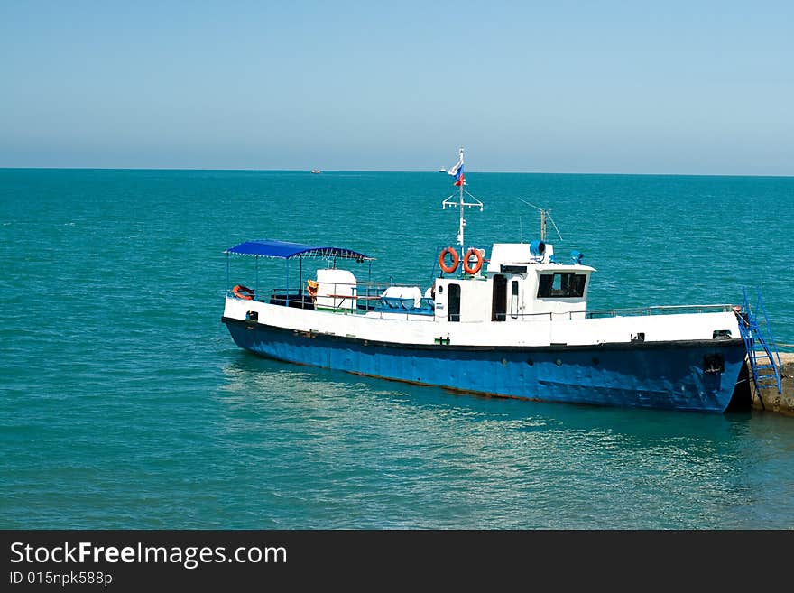 Passenger boat on a mooring. Passenger boat on a mooring.