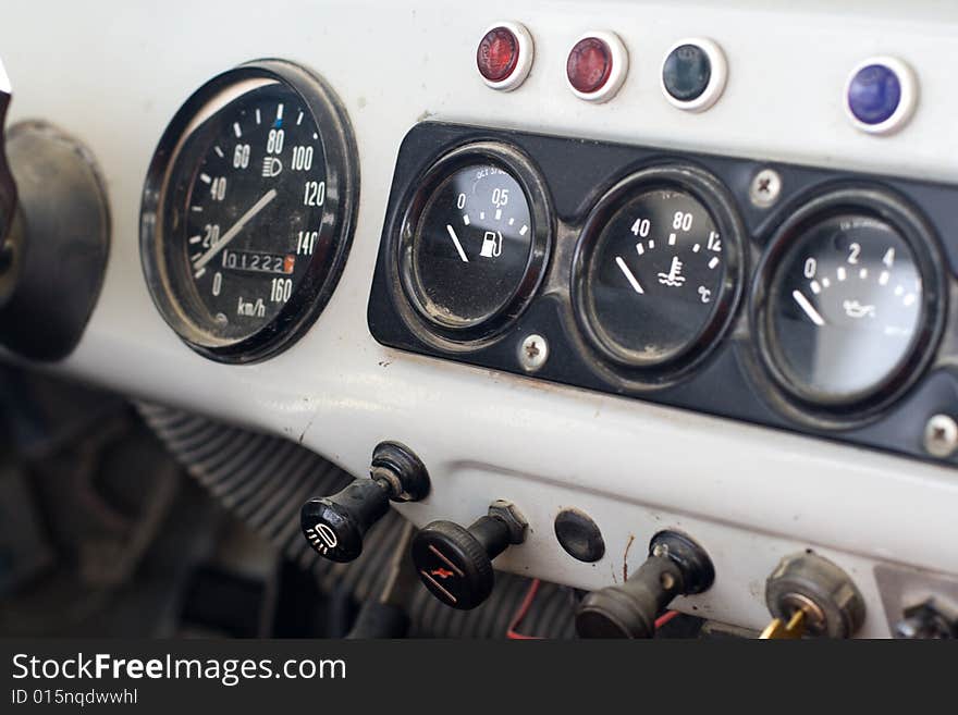 Dashboard. Control panel auto UAZ-469.