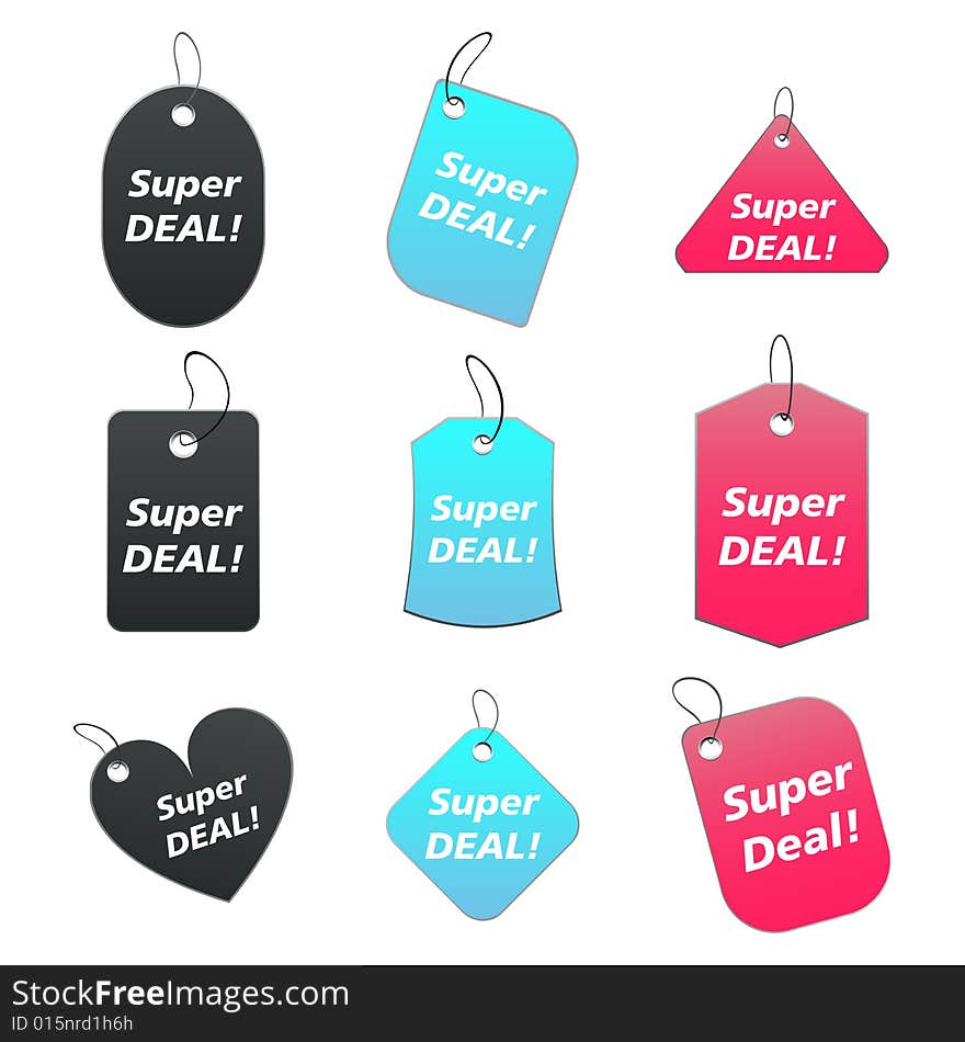 100% vectors - colored labels, tags. 100% vectors - colored labels, tags