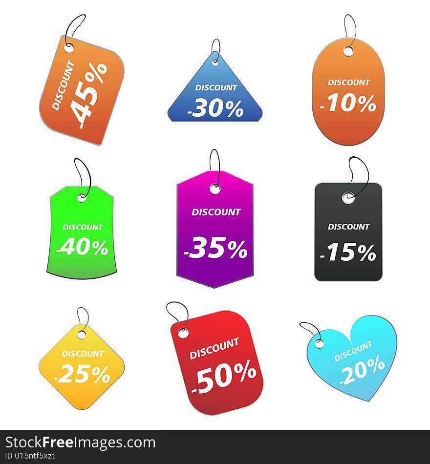 Colored tags - discount