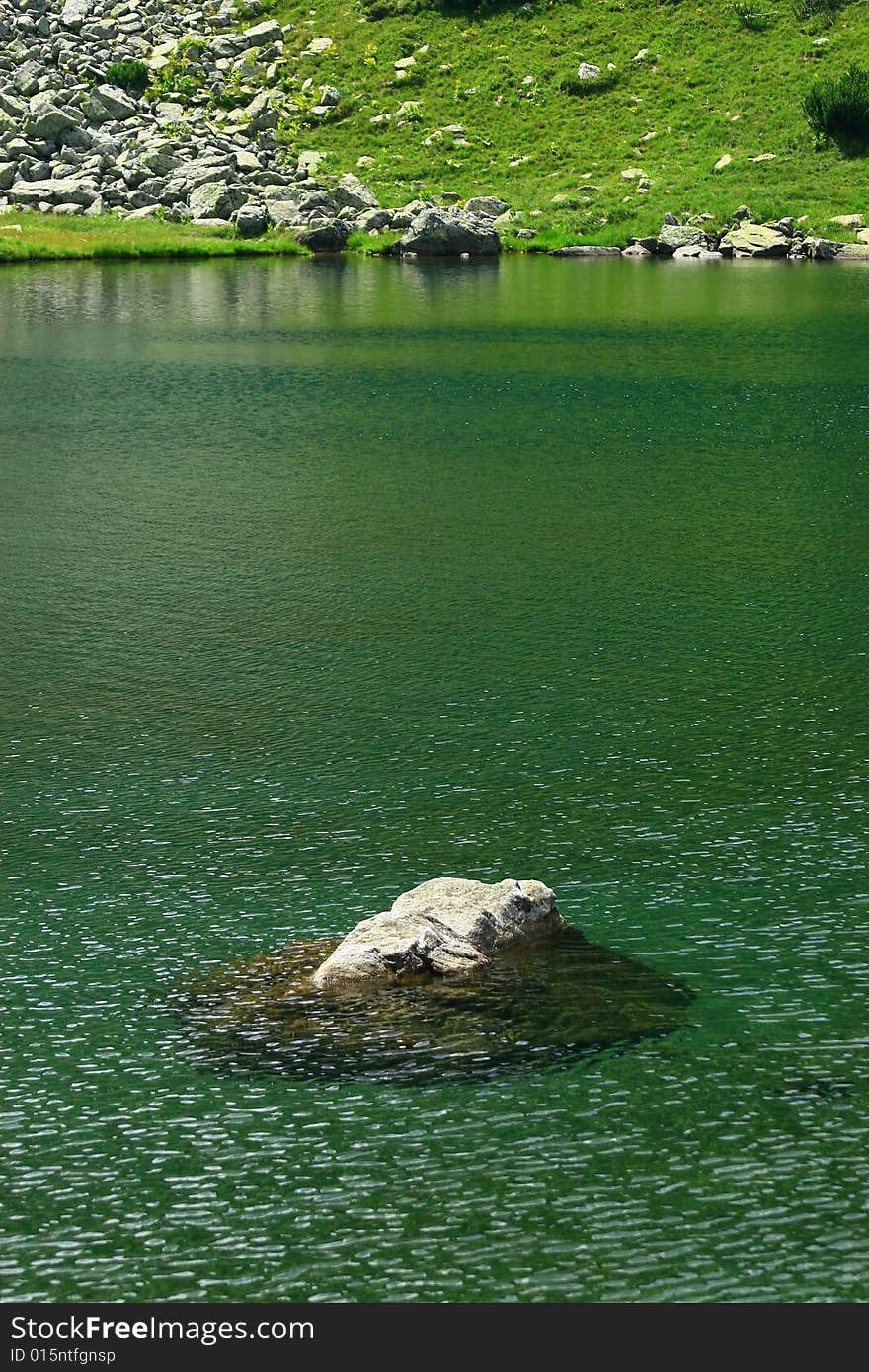 Rippling, clear water in the mountains.