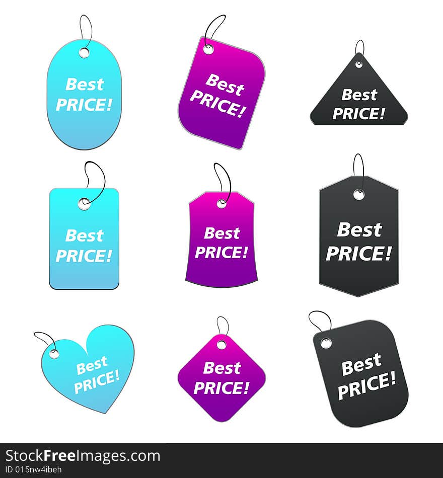 Colored tags - best price 2