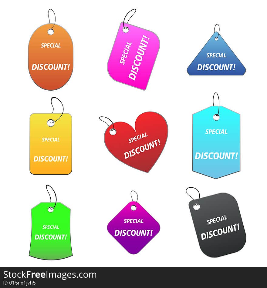 100% vectors - colored labels, tags. 100% vectors - colored labels, tags