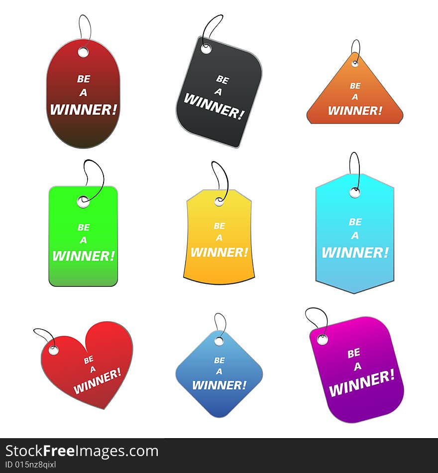 Colored tags - be a winner 2