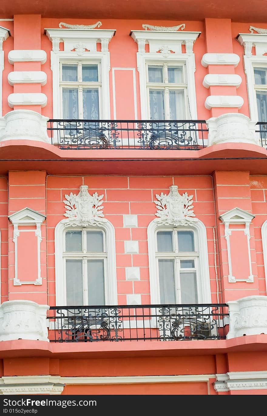 Exterior of an old red building. Exterior of an old red building