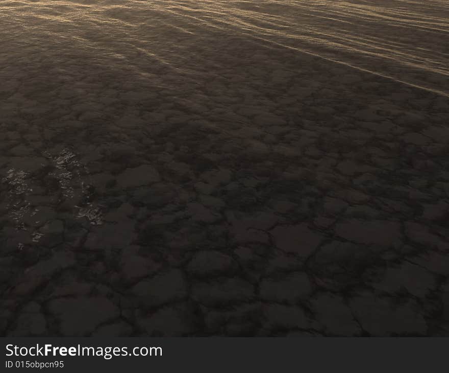 Ocean dark surface in afternoon