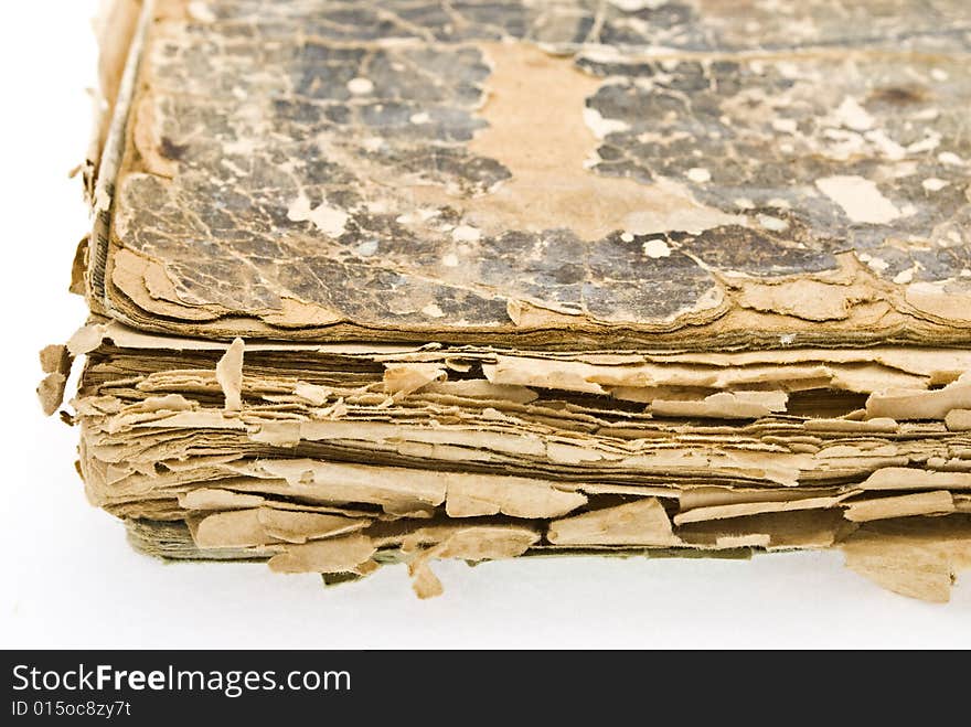 Old book isolated on white background