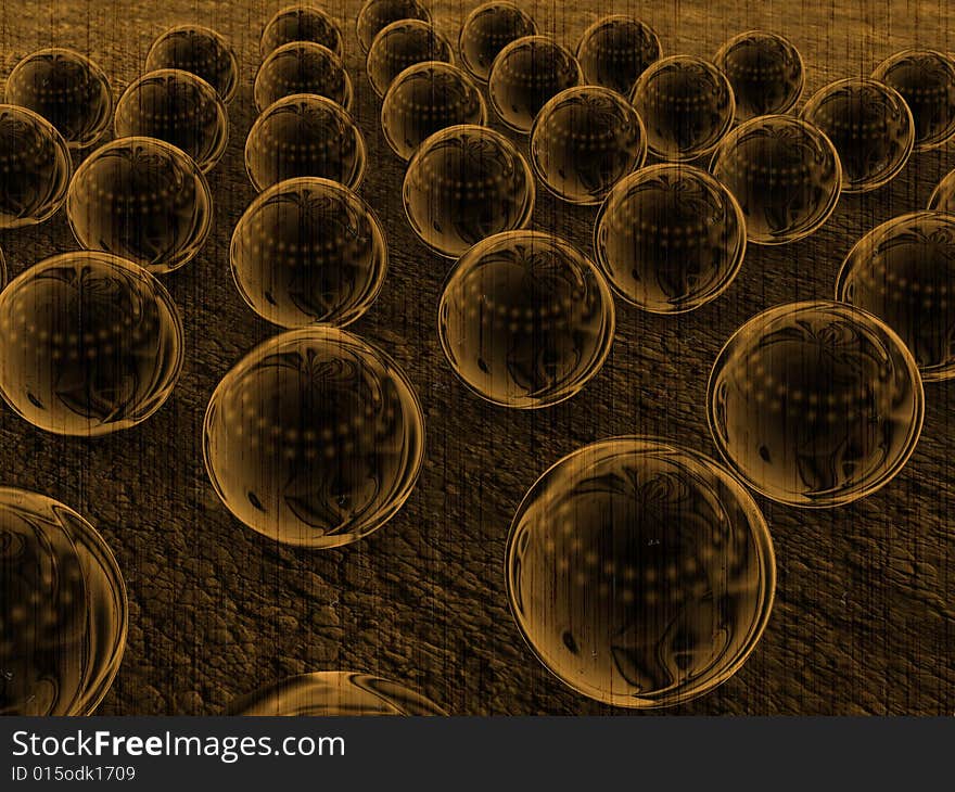 Alien unknown fantasy spheres in old style theme