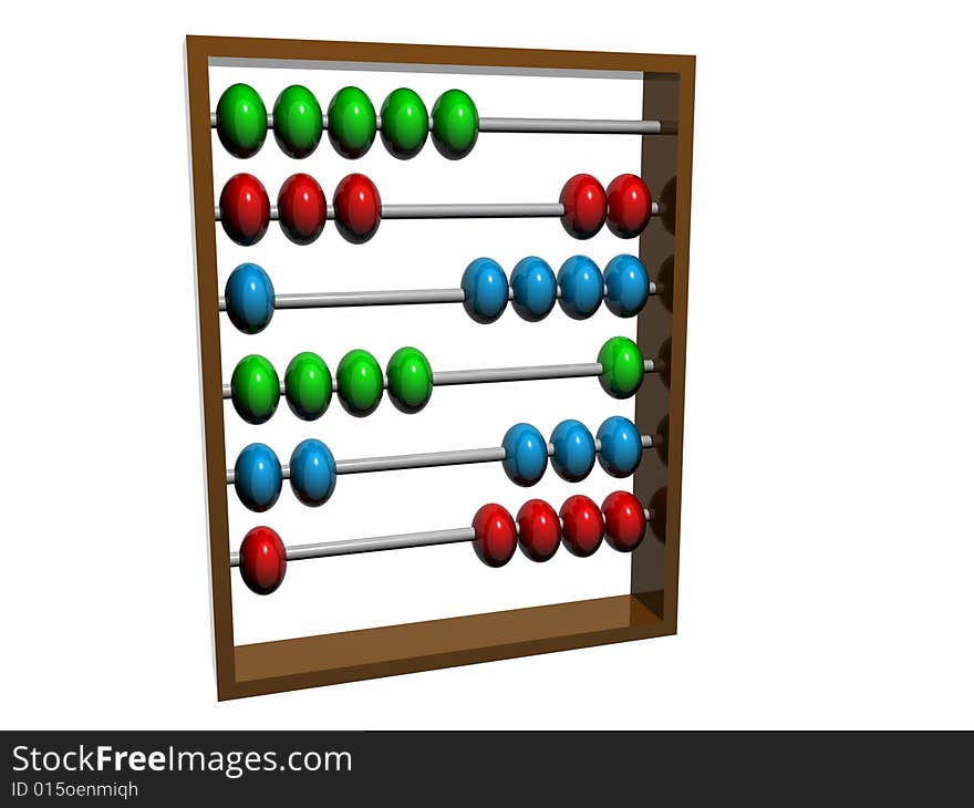 Traditional abacus used for counting. Isolated on white background. Traditional abacus used for counting. Isolated on white background.