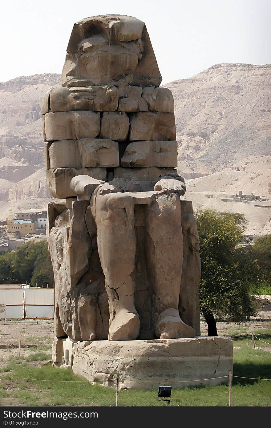 Colossi of memnon statue in ancient egypt, africa