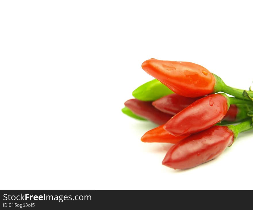 Chili pepper and hot red pepper very close in zoom