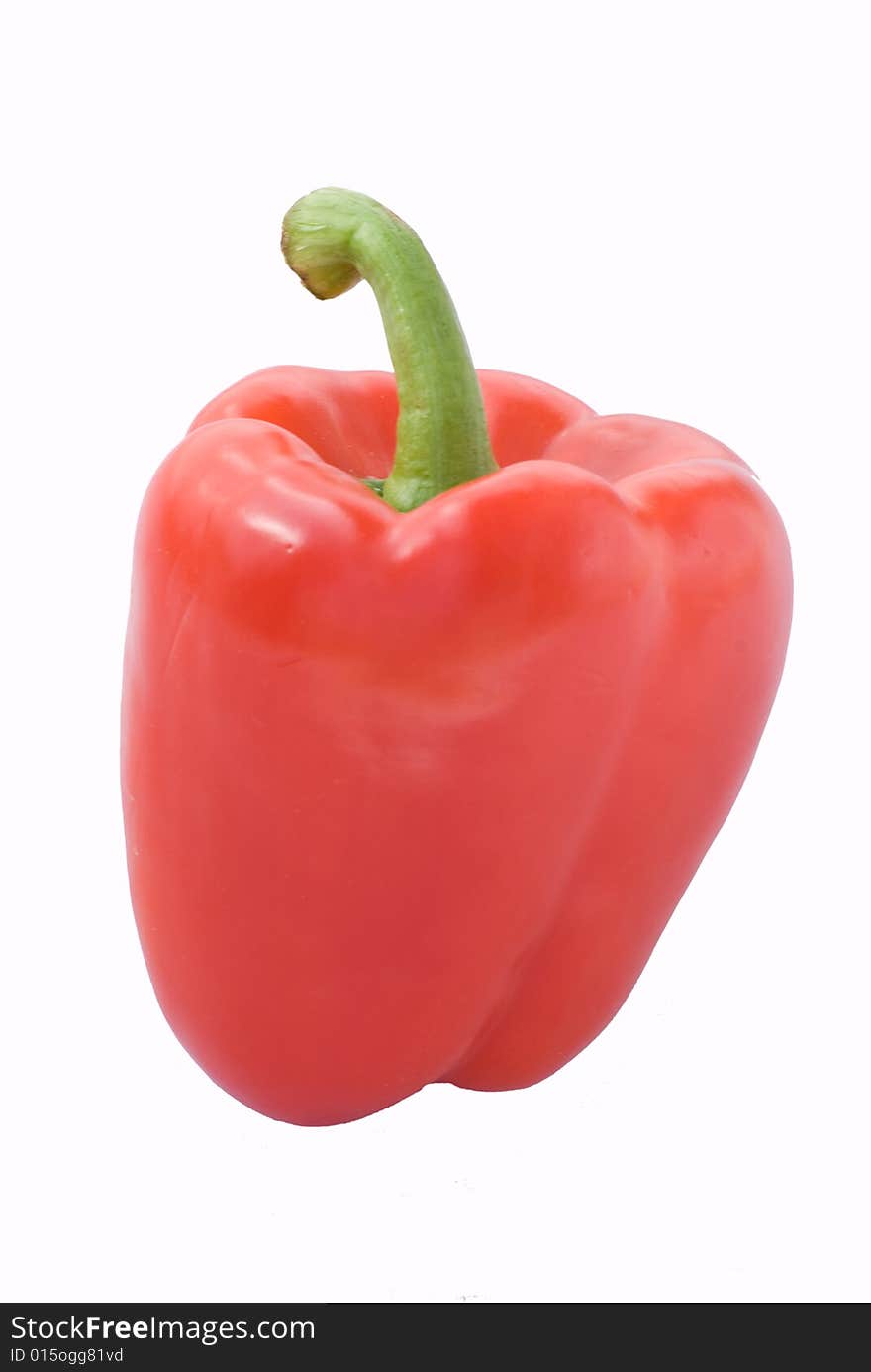 Red pepper on white background