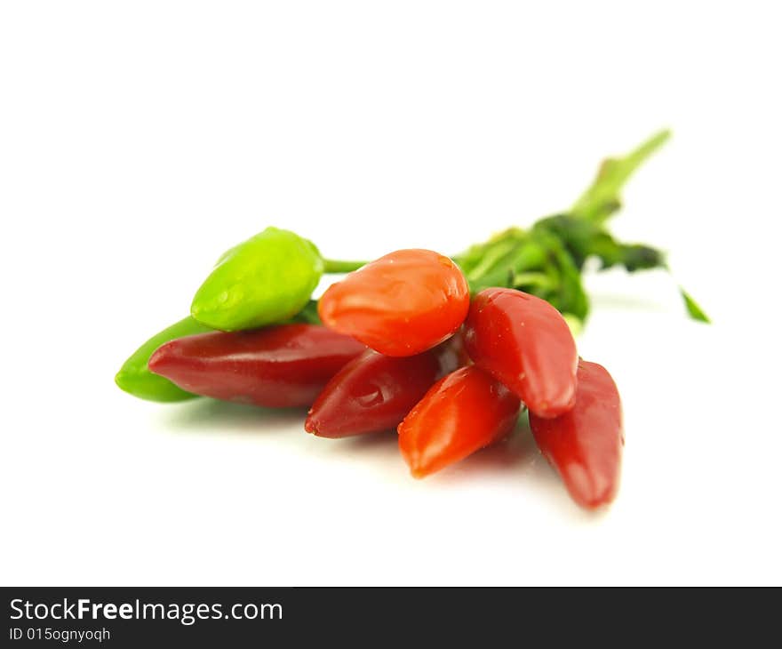 Chili pepper and hot red pepper very close in zoom