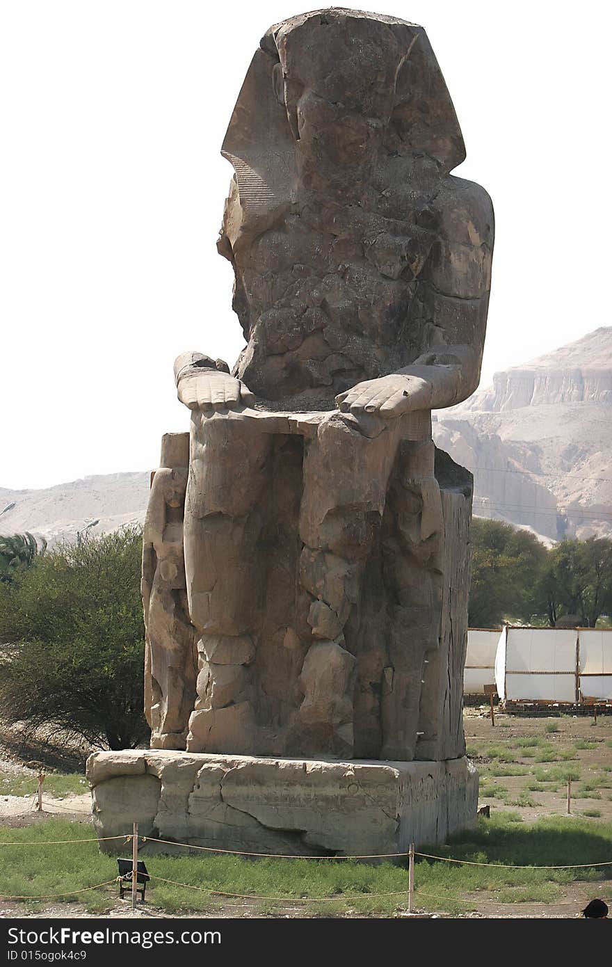 Colossi of memnon, monument from the ancient temple in egypt