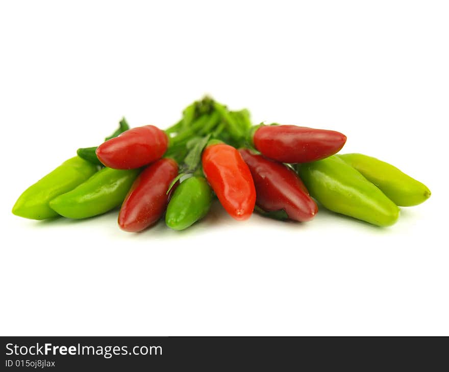 Chili pepper and hot red pepper very close in zoom