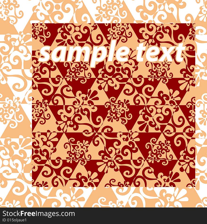 Seamless ornament pattern with sample text