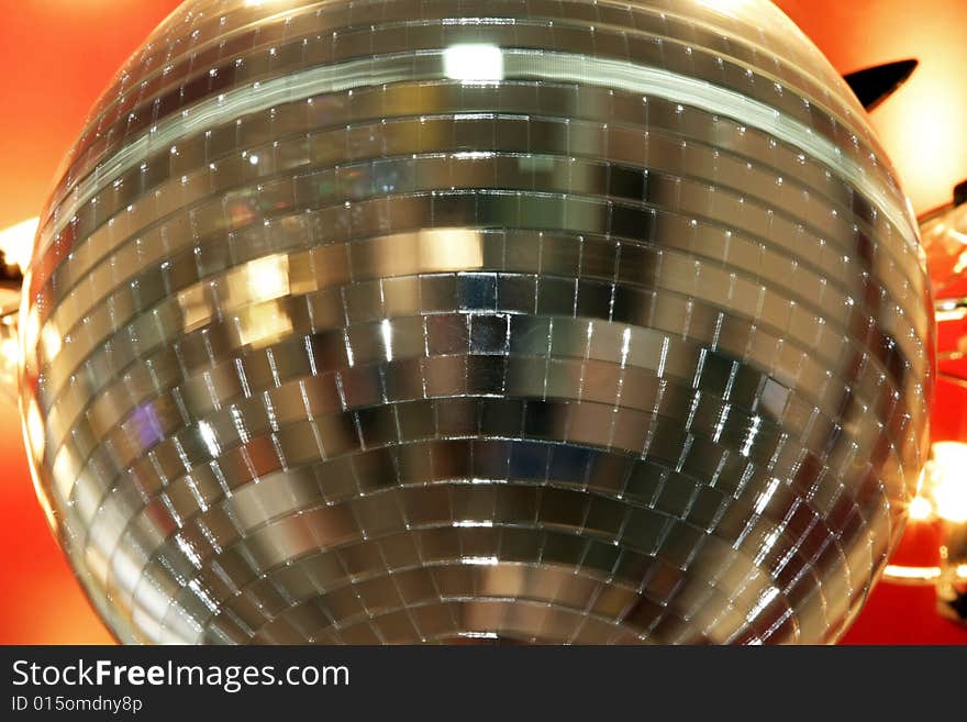 Rotating mirror disco ball with motion blur. Rotating mirror disco ball with motion blur