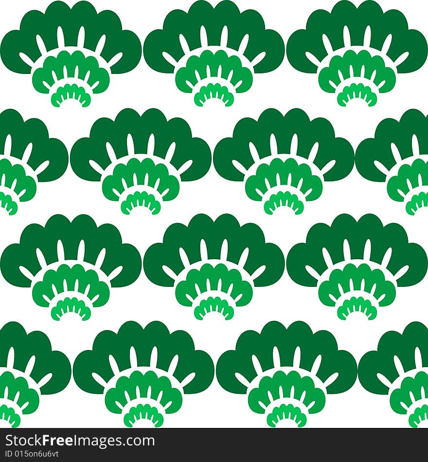 Seamless green art plant vector pattern. Seamless green art plant vector pattern