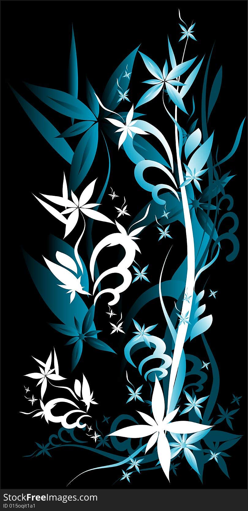 Black decoration ornate floral illustration. Black decoration ornate floral illustration