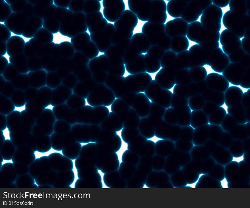 Black alien fantasy unknown cells in bright blue background