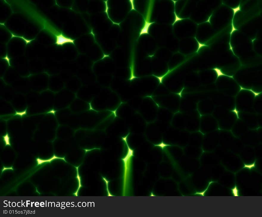 Black alien fantasy unknown cells in green cells