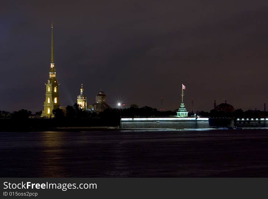 The first construction of the new Russian capital, the Peter and Paul Fortress, occupies the central position in the architectural ensemble of the city center, and the Peter and Paul Cathedral with its high bell tower is one of the main landmarks of Saint Petersburg. The silhouette of the Peter and Paul fortress became a remarkable landmark of the city on the Neva River.